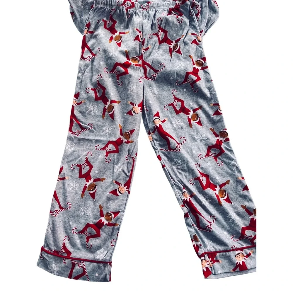 Elf on the Shelf Scout‎ Elf Ski Patrol Pajama Set Kids Size 6 Gray Red Christmas